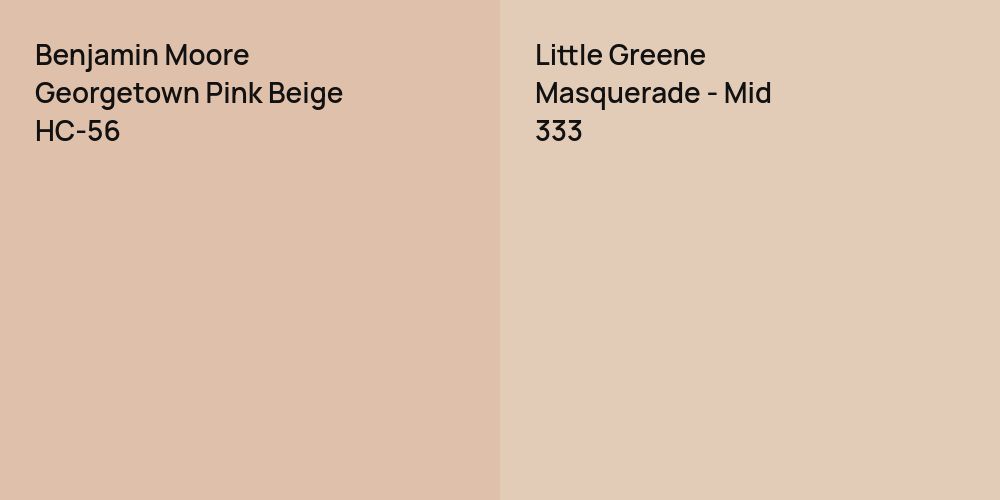 Benjamin Moore Georgetown Pink Beige vs. Little Greene Masquerade - Mid