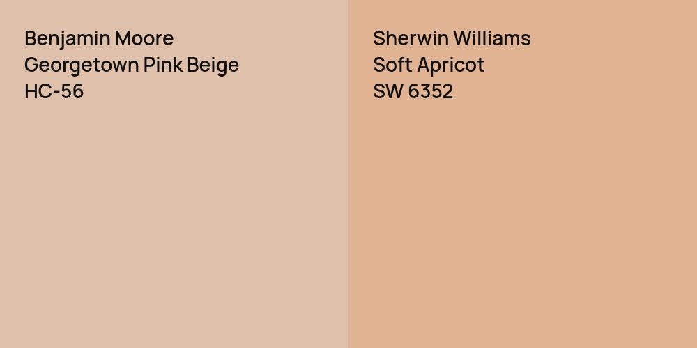 Benjamin Moore Georgetown Pink Beige vs. Sherwin Williams Soft Apricot