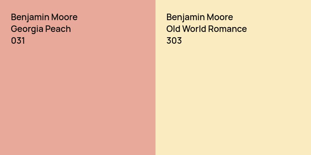 Benjamin Moore Georgia Peach vs. Benjamin Moore Old World Romance