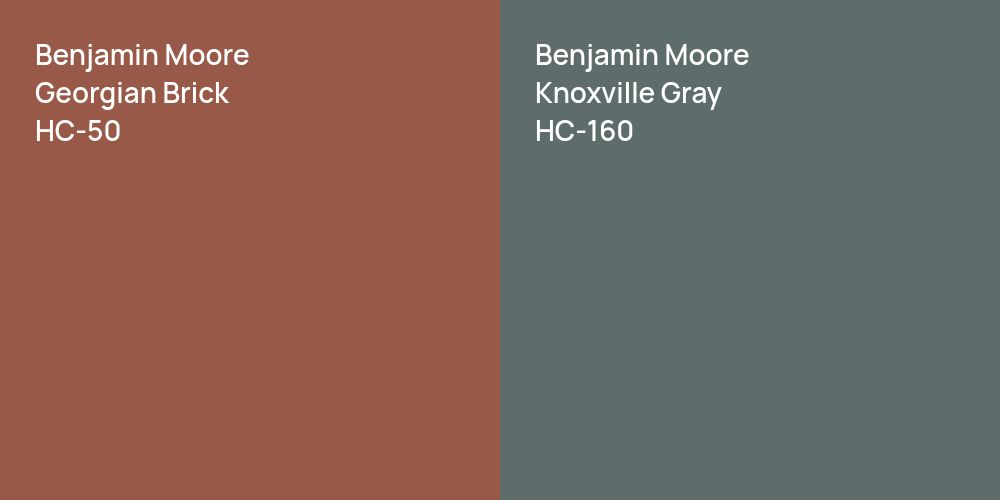 Benjamin Moore Georgian Brick vs. Benjamin Moore Knoxville Gray