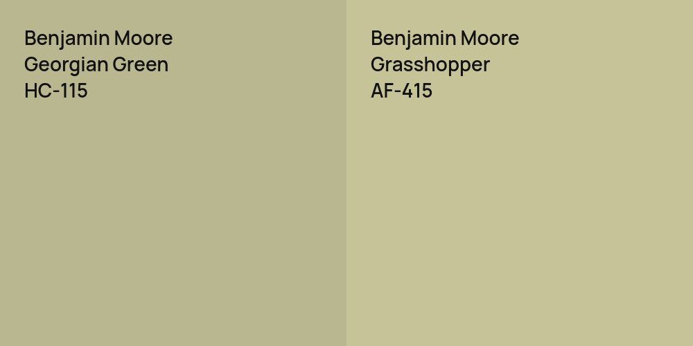 Benjamin Moore Georgian Green vs. Benjamin Moore Grasshopper