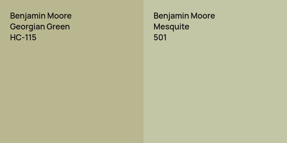 Benjamin Moore Georgian Green vs. Benjamin Moore Mesquite