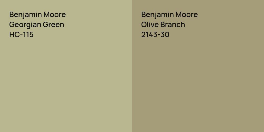 Benjamin Moore Georgian Green vs. Benjamin Moore Olive Branch