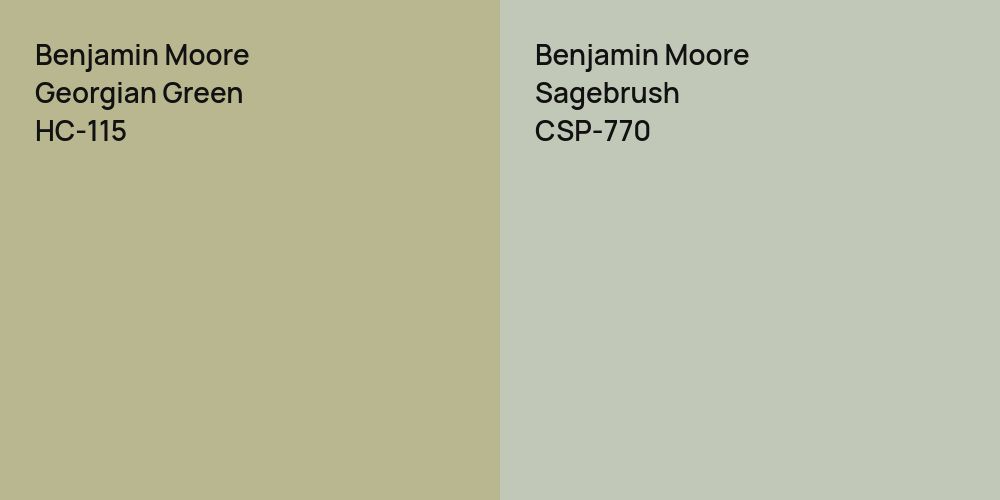 Benjamin Moore Georgian Green vs. Benjamin Moore Sagebrush