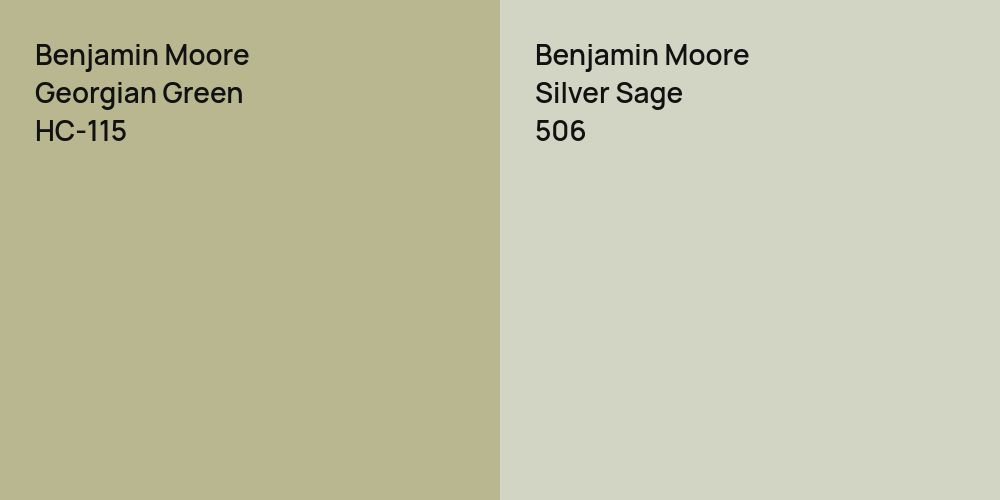 Benjamin Moore Georgian Green vs. Benjamin Moore Silver Sage