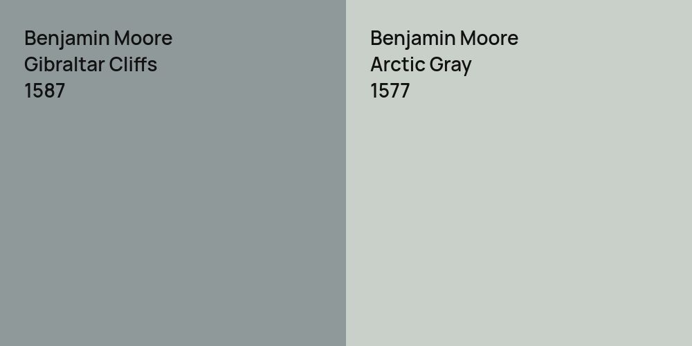 Benjamin Moore Gibraltar Cliffs vs. Benjamin Moore Arctic Gray