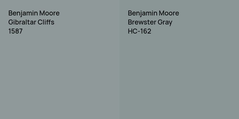 Benjamin Moore Gibraltar Cliffs vs. Benjamin Moore Brewster Gray