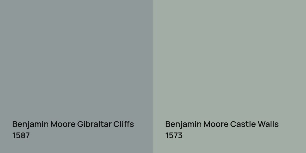 Benjamin Moore Gibraltar Cliffs vs. Benjamin Moore Castle Walls