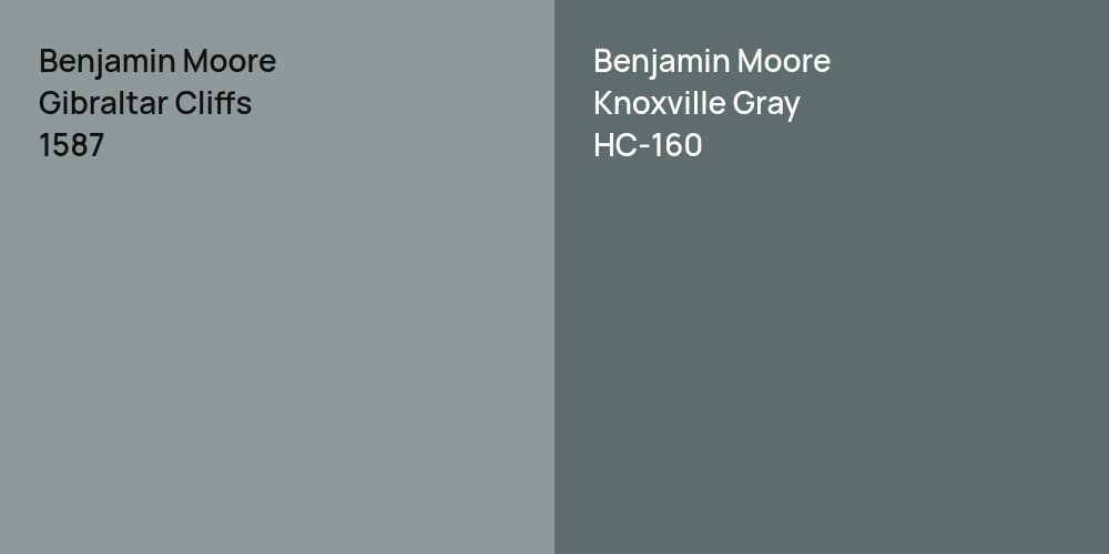 Benjamin Moore Gibraltar Cliffs vs. Benjamin Moore Knoxville Gray