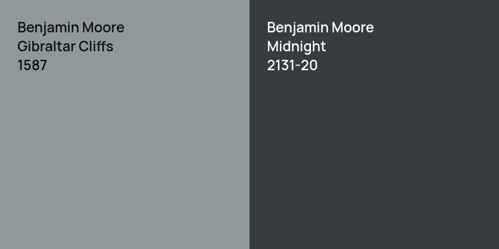 Benjamin Moore Gibraltar Cliffs vs. Benjamin Moore Midnight