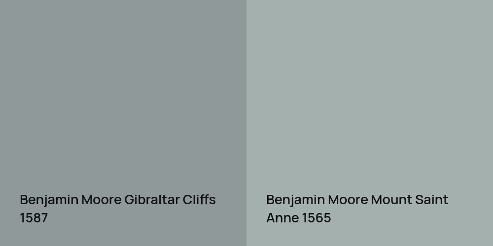 Benjamin Moore Gibraltar Cliffs vs. Benjamin Moore Mount Saint Anne