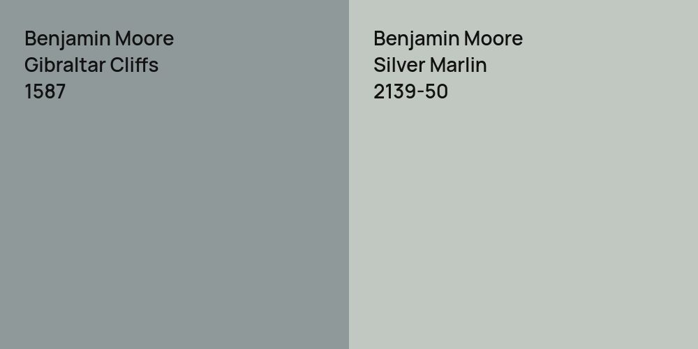 Benjamin Moore Gibraltar Cliffs vs. Benjamin Moore Silver Marlin