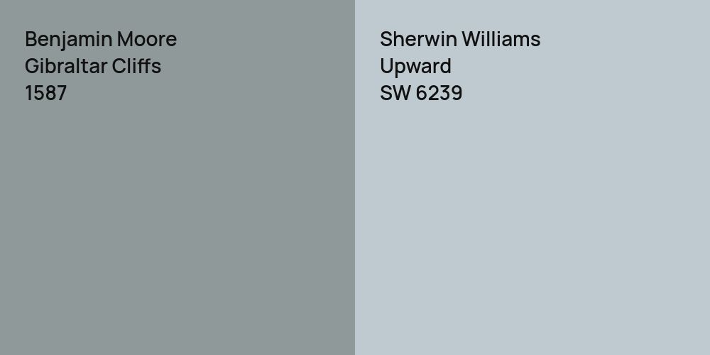 Benjamin Moore Gibraltar Cliffs vs. Sherwin Williams Upward