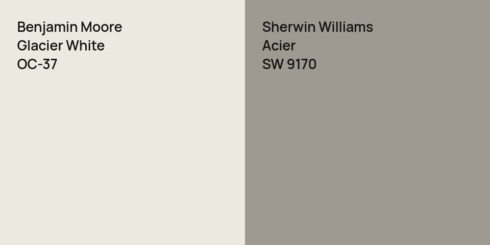 Benjamin Moore Glacier White vs. Sherwin Williams Acier