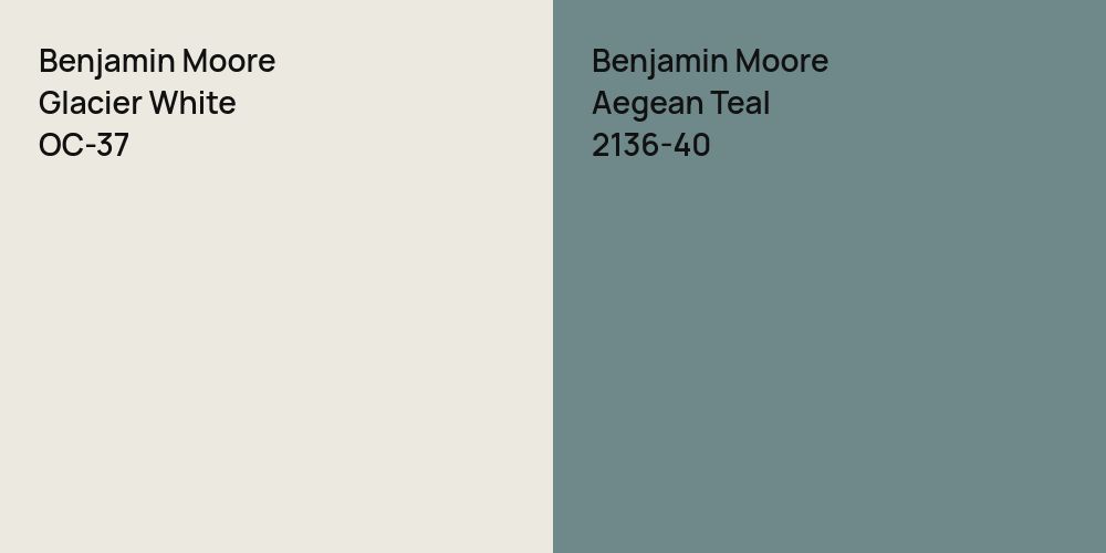 Benjamin Moore Glacier White vs. Benjamin Moore Aegean Teal