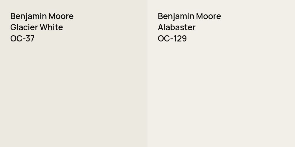 Benjamin Moore Glacier White vs. Benjamin Moore Alabaster