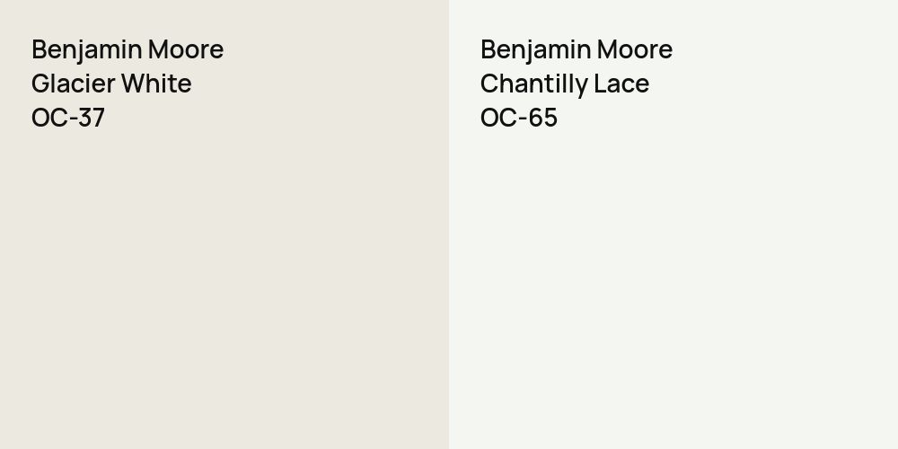 Benjamin Moore Glacier White vs. Benjamin Moore Chantilly Lace