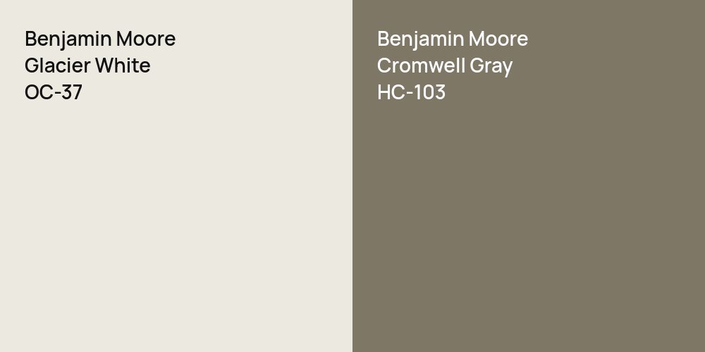 Benjamin Moore Glacier White vs. Benjamin Moore Cromwell Gray