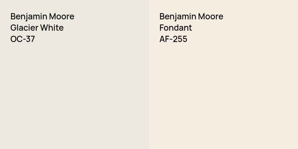 Benjamin Moore Glacier White vs. Benjamin Moore Fondant