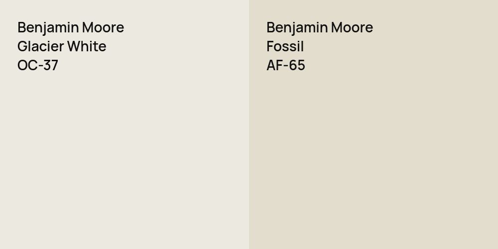 Benjamin Moore Glacier White vs. Benjamin Moore Fossil