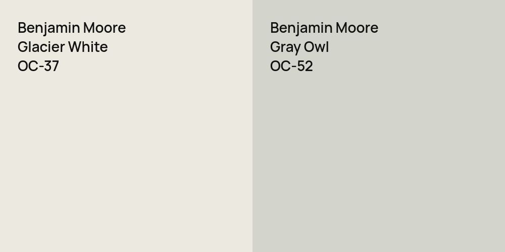 Benjamin Moore Glacier White vs. Benjamin Moore Gray Owl