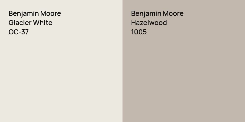 Benjamin Moore Glacier White vs. Benjamin Moore Hazelwood