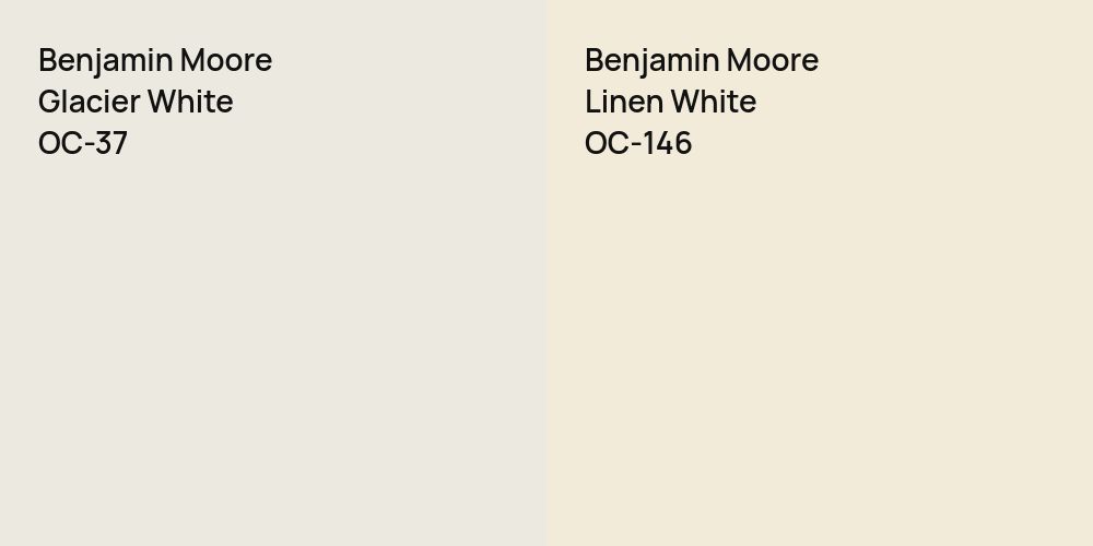 Benjamin Moore Glacier White vs. Benjamin Moore Linen White