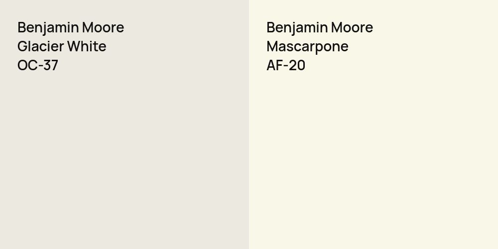 Benjamin Moore Glacier White vs. Benjamin Moore Mascarpone