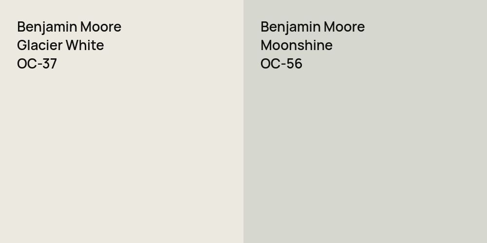 Benjamin Moore Glacier White vs. Benjamin Moore Moonshine