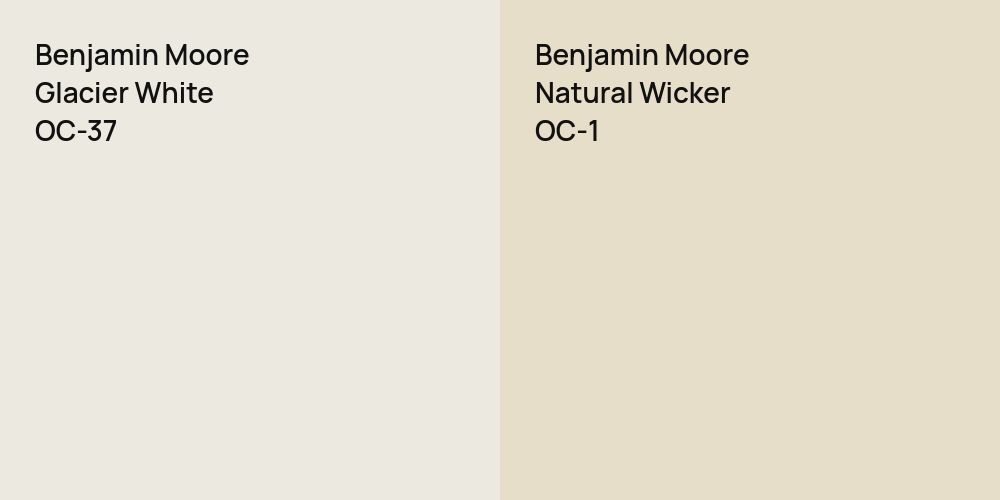 Benjamin Moore Glacier White vs. Benjamin Moore Natural Wicker