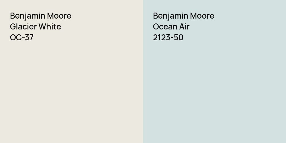 Benjamin Moore Glacier White vs. Benjamin Moore Ocean Air