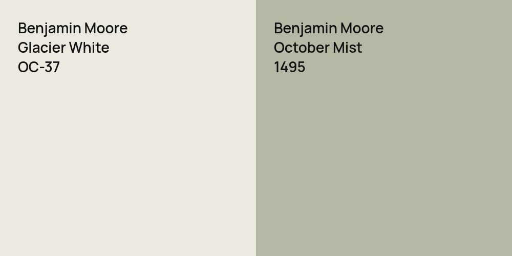 Benjamin Moore Glacier White vs. Benjamin Moore October Mist