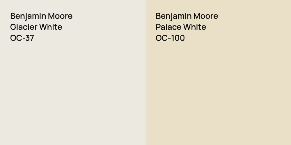 Benjamin Moore Glacier White vs. Benjamin Moore Palace White