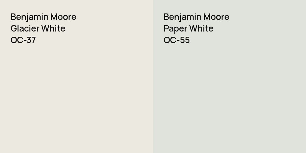 Benjamin Moore Glacier White vs. Benjamin Moore Paper White