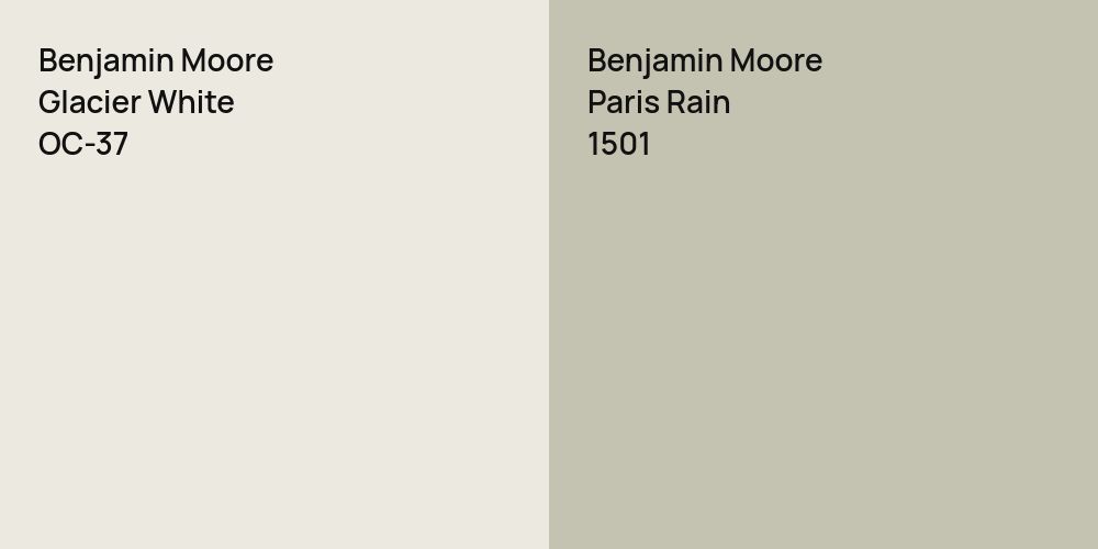 Benjamin Moore Glacier White vs. Benjamin Moore Paris Rain