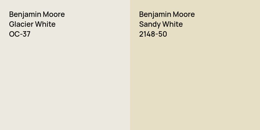 Benjamin Moore Glacier White vs. Benjamin Moore Sandy White