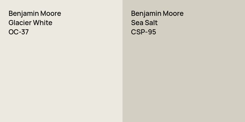 Benjamin Moore Glacier White vs. Benjamin Moore Sea Salt