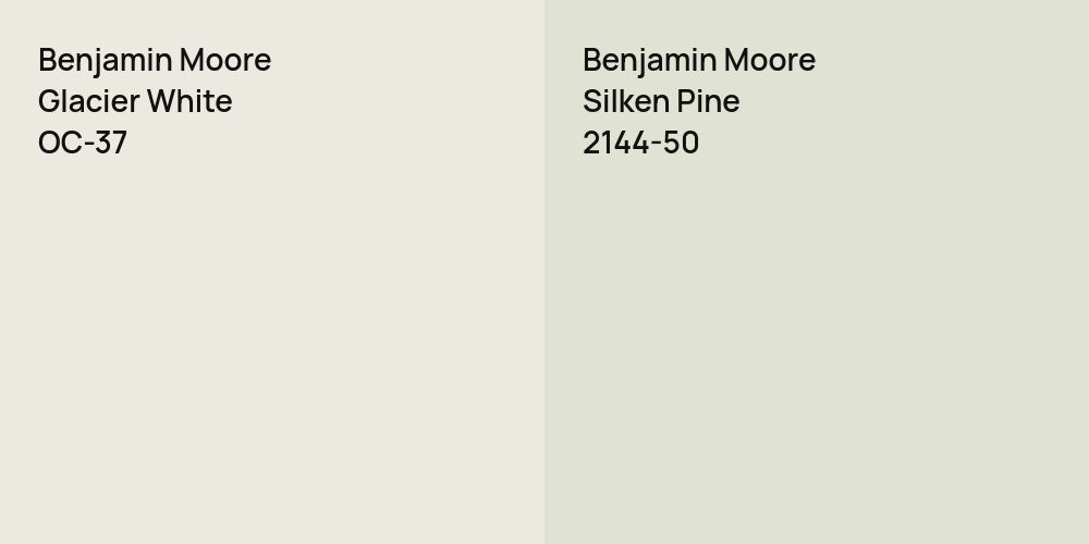 Benjamin Moore Glacier White vs. Benjamin Moore Silken Pine