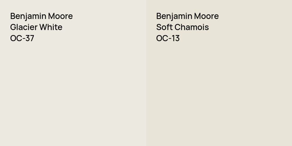 Benjamin Moore Glacier White vs. Benjamin Moore Soft Chamois