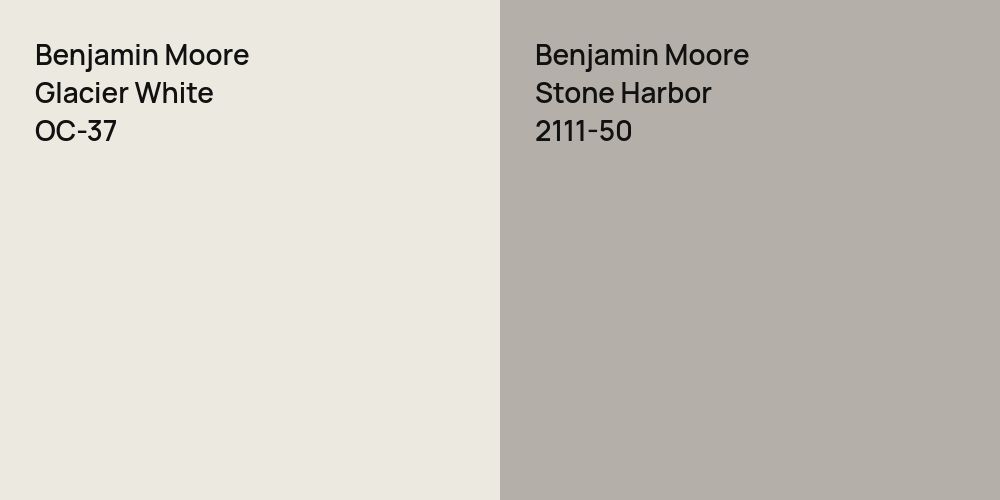 Benjamin Moore Glacier White vs. Benjamin Moore Stone Harbor