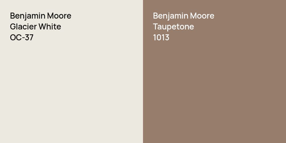 Benjamin Moore Glacier White vs. Benjamin Moore Taupetone