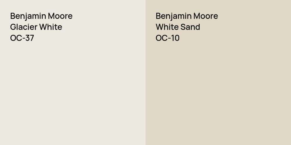 Benjamin Moore Glacier White vs. Benjamin Moore White Sand