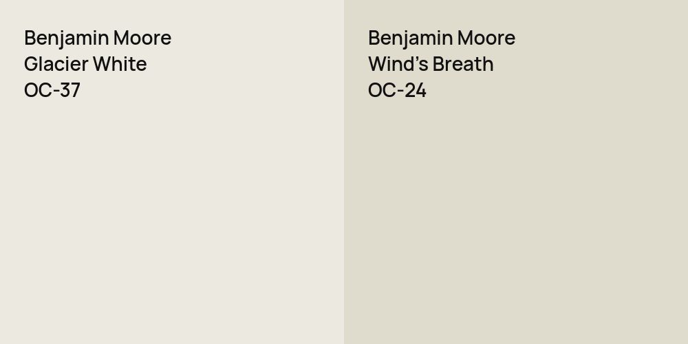 Benjamin Moore Glacier White vs. Benjamin Moore Wind's Breath