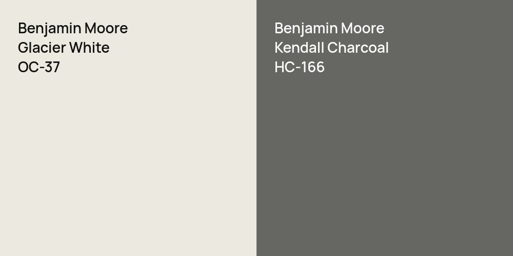 Benjamin Moore Glacier White vs. Benjamin Moore Kendall Charcoal