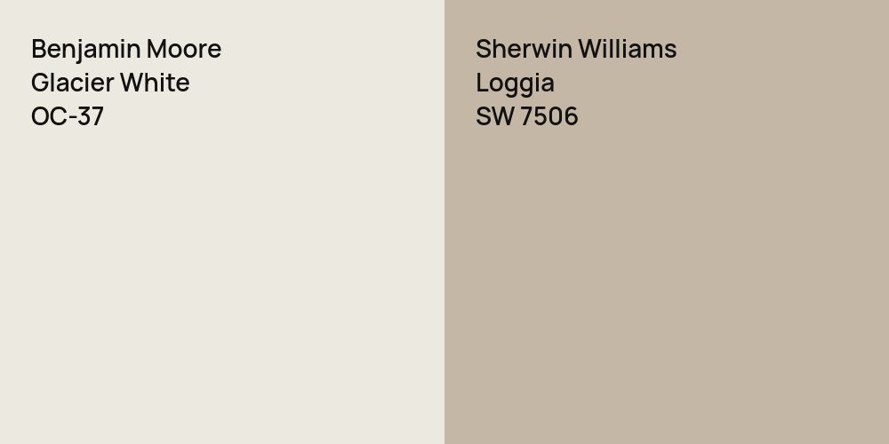 Benjamin Moore Glacier White vs. Sherwin Williams Loggia