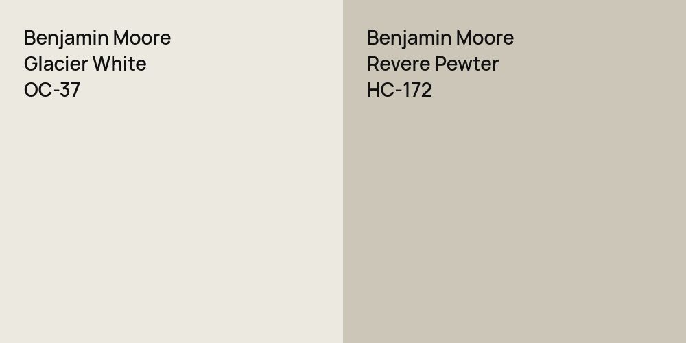 Benjamin Moore Glacier White vs. Benjamin Moore Revere Pewter