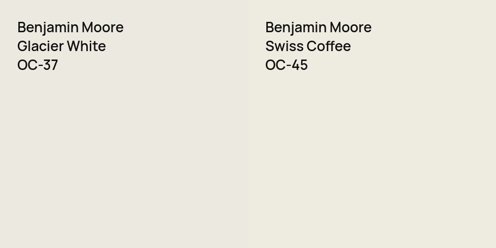 Benjamin Moore Glacier White vs. Benjamin Moore Swiss Coffee