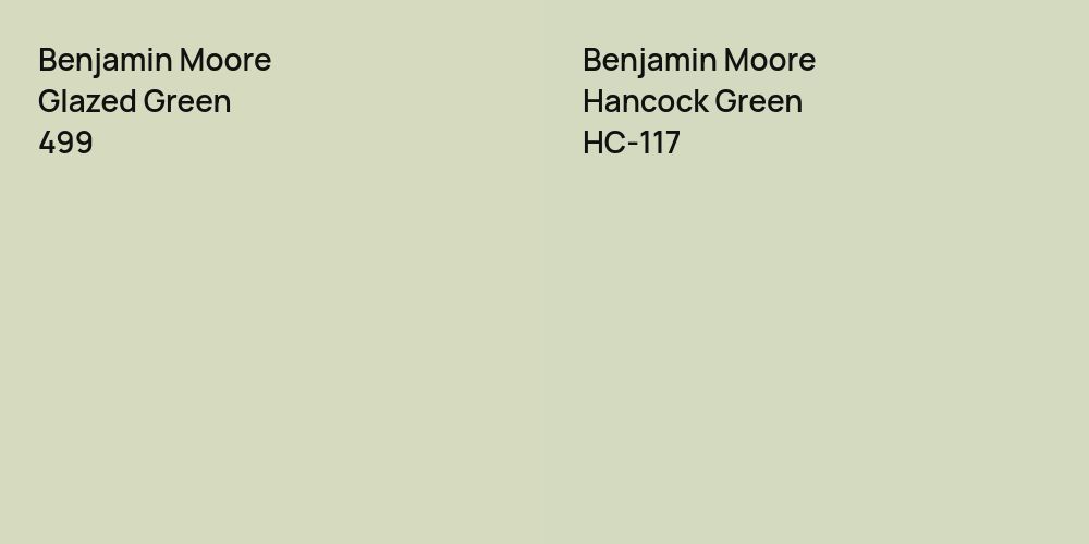 Benjamin Moore Glazed Green vs. Benjamin Moore Hancock Green