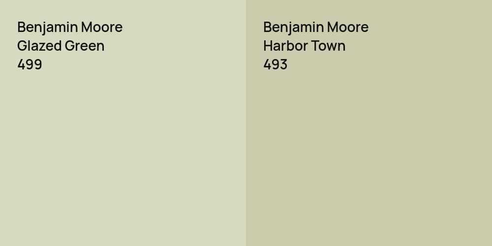 Benjamin Moore Glazed Green vs. Benjamin Moore Harbor Town