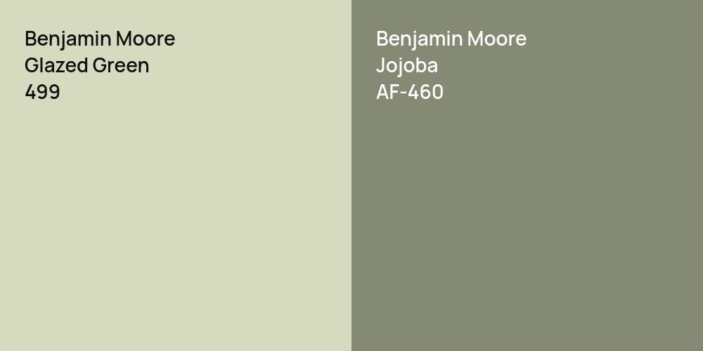 Benjamin Moore Glazed Green vs. Benjamin Moore Jojoba